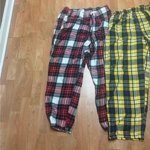 Plaid Men’s Pajama Pants Set - Red plaid and Yellow plaid